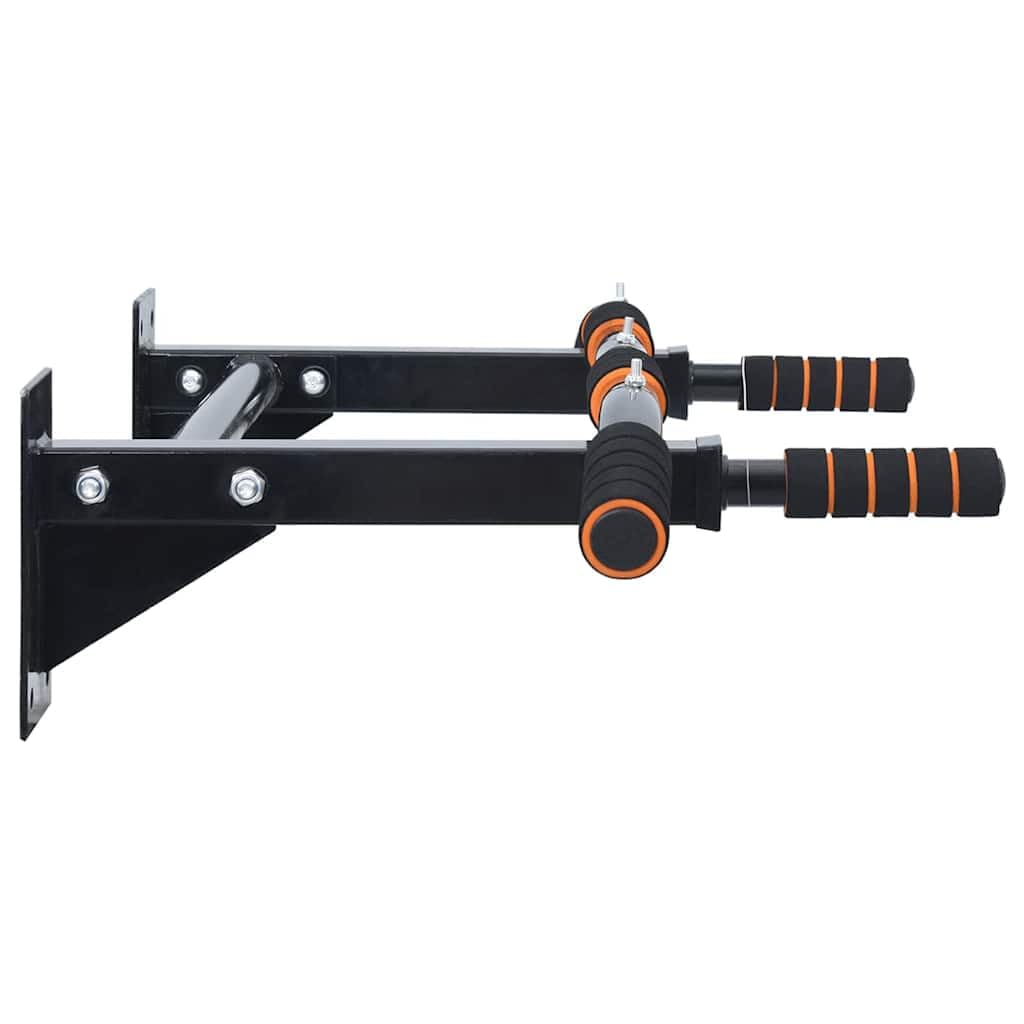 Barra per Trazioni da Parete, Dip Station per Home Gym, Struttura in Acciaio, 92 x 51 x 18 cm, Portata fino a 150 kg, Nero e Rosso