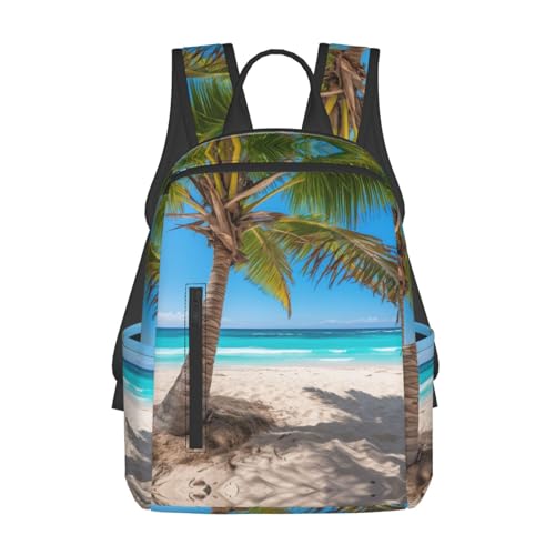 Sac à dos léger avec imprimé palmiers au design graphique pour voyager léger avec style