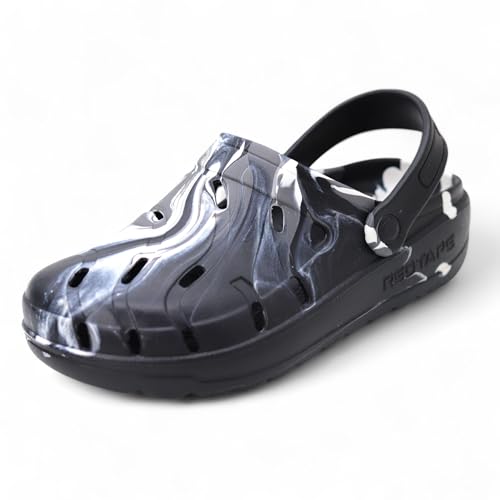 Image of Red Tape Men's Discover Marble Effect Clogs | Comfortable Slip-On Sandals with Adjustable Back Strap
