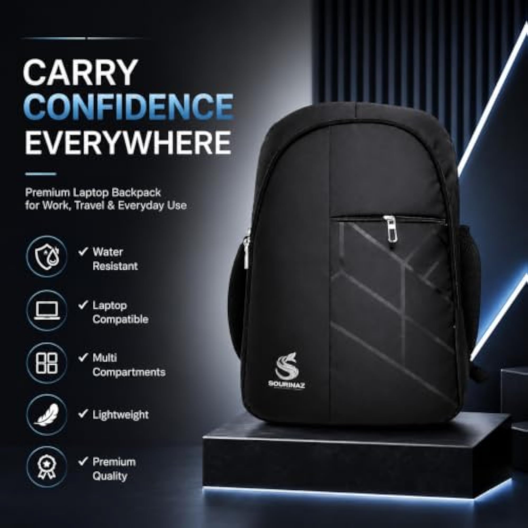 Premium Laptop Backpack for Men & Women, Stylish Bag