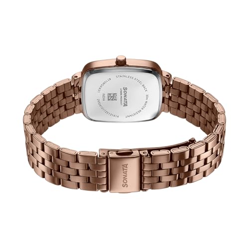 Image of Sonata Festive 2.0 Quartz Analog with Brown Dial Brown Sheet Metal Strap Watch for Women - 87108QM01