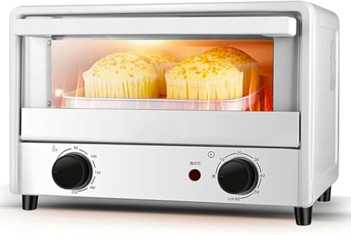 Mini tostadora de cocina, horno freidora de aire de 14 L, horno de parrilla de convección para tostadas/hornear/asar/asar/deshidratar, temporizador de 60 minutos, 1000 W/1
