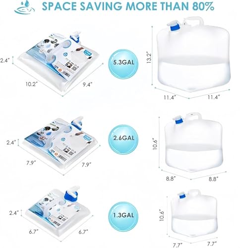 Idealforce Camping Water Container Cantimplora Plegable de 5.3 Galones (2 Pack) miniatura 5
