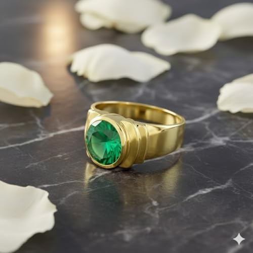 Image of 55Carat Choose Your Color Natural Birthstones 18 K Gold Plated Ring Bold Statement Jewellery Sizes 4-13