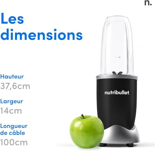 nutribullet Pro 900 Watt, Blender Électrique, Hachoir, tasse de 700ml, Noir, NB904B – vue 7