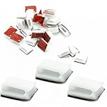 Light Strip Mounting Clips White Self Adhesive Clips Led Light Fasteners Mounting Holder Electrical Wire Clips Cable Management Clips 60pcs for 10mm Light Strip Organizer