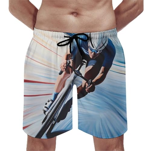 Racing Riding Men's Swim Trunks Quick Dry Board Shorts Hawaiian Beach Shorts With Pocket