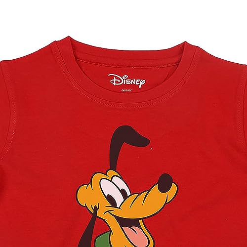 Image of Mickey Mouse Family by Wear Your Mind Boy's Character Print Regular T-Shirt (DMFBCT056.5 Red29 5-6Y)