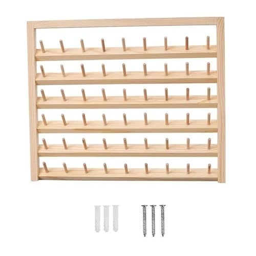 Portacarretes De Alambre Caja de almacenamiento de hilo de coser de madera con 48/54 carretes, soporte for carretes de hilo, marco plegable for bordado en casa, organizador de estantes de costura de v