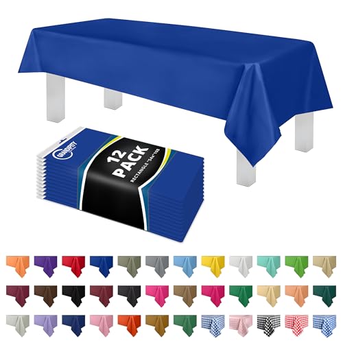 Image of Grandipity Plastic Table Cloth Disposable 12 Pack 54 inch x 108 inch Rectangle