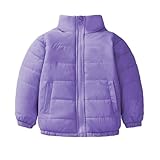 VBGHZXJL Kids Puffer Jacket Full Zip Stand Collar Lightweight Quilted Outerwear For Toddler Girls And Boys Winter Coat Girls Fashion (Purple,3-4 Years)