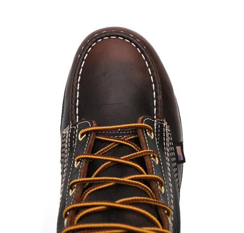 Image of Thorogood American Heritage 8 inch Steel Toe Work Boots for Men - Full-Grain Leather with Moc Toe, Slip-Resistant Wedge Outsole, and Comfort Insole; EH Rated