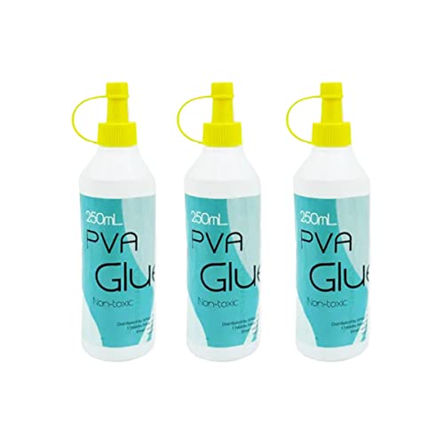 [3PK] Krafters Korner PVA Glue - 250ml, Non-Toxic, Dries Clear - Craft Supplies, DIY Projects, Home Decor, School Supplies
