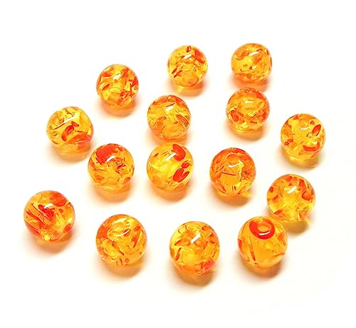 Perlin 60 pcs 8 mm Red Round with Flower Acrylic Resin Beads, 8mm - Image 4