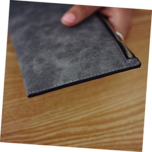 Matte Long Design Women Wallet Light Gray Premium PU Leather Coin Purse with Zipper Stylish Durable Friends Coworkers3