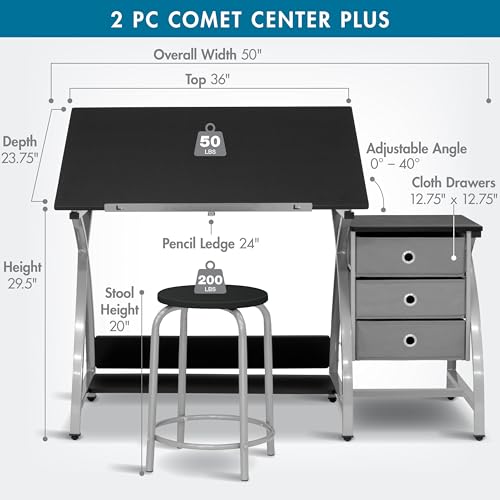 Comet Center Plus SD Studio Designs : Lot de 2 tabourets avec rangement et plateau réglable - 4