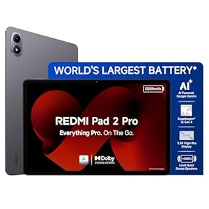 Redmi Pad 2 Pro [Smartchoice] | 12000mAh | Snapdragon 7s Gen 4 |12.1-inch, 2.5K Display |83+ Days Standby |HyperOS 2 |120Hz| Dolby Vision Atmos | Wi-Fi 6| AI Powered | 8GB,128GB |Graphite Grey