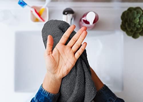 Utopia Towels Premium Washcloth Set (30 x 30 CM) 100% Cotton Face Cloths, Highly Absorbent and Soft Feel Fingertip Towels (12-Pack) (Gray)
