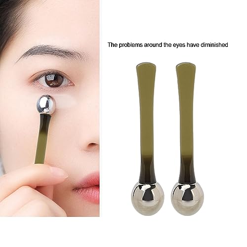 Sonew 2 Stück Augencreme Applikator, Zinklegierung Roller, Massagegerät, Creme Schaufel, Augenpflege Applikator Stab zur Reduzierung der Depuffer Massage
