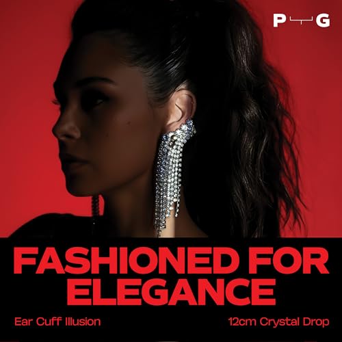 Premium Quality | Statement Crystal Drop Earrings | 925 Sterling Silver Post | Haute Couture Aesthetics | Pump Up The Gem | US Brand |2