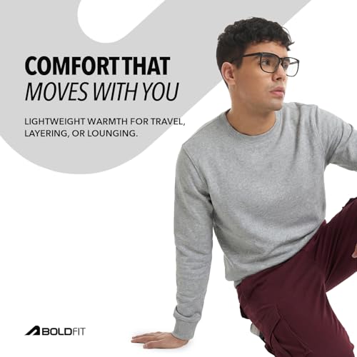 Image of Boldfit Sweatshirt for Man, Ultra Soft Warm Sweatshirts for Men, Stylish Tailored Fit Full Sleeve Mens Sweatshirts, Tshirt Style Winter Wear for Men, Winter Sweatshirt for Casual & Semi-Formal Outfits