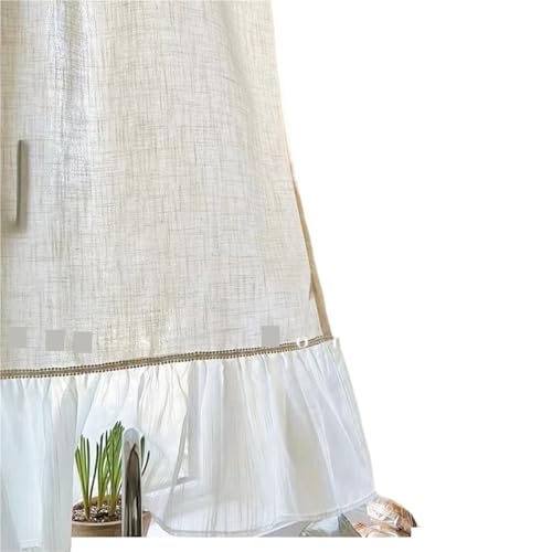 Rideau en dentelle de jute et lin style bohème chic 150x240cm