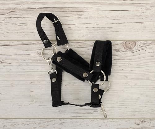 Hobby Horse A3 Negro juguete de madera con cabezada ajustable de piel negra 3