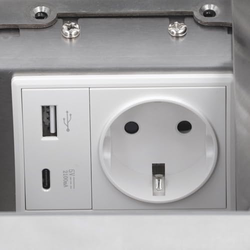 Prise de sol avec USB Type C charge rapide et clapet de protection - 7
