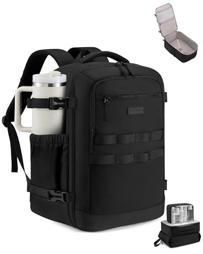 LOVEVOOK 40L Travel Backpack for Women & Men, TSA Approved Carry On Backpack with 3 Packing Cubes, Waterproof Personal Item Bag Fits 17" Laptop, Weekender Essentials Overnight Backpack for Trip