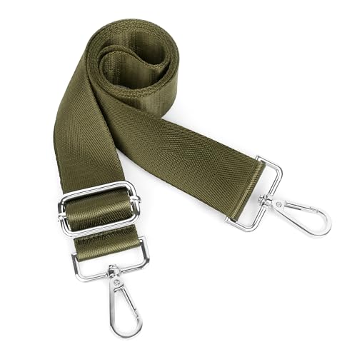 Moorle Breit Taschengurt Olivgrün, Schulterriemen für Taschen, 3.8cm Breite Schultergurt für Taschen Grün, Verstellbarer Tragegurt für Taschen, Umhängetasche, Crossbody Bag Damen, Nylon Schultergurt