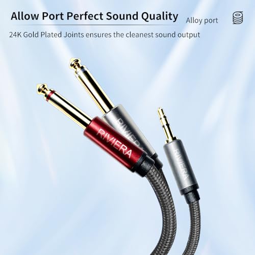 Cable de audio 3.5mm a dual 6.35mm 6 m miniatura 7
