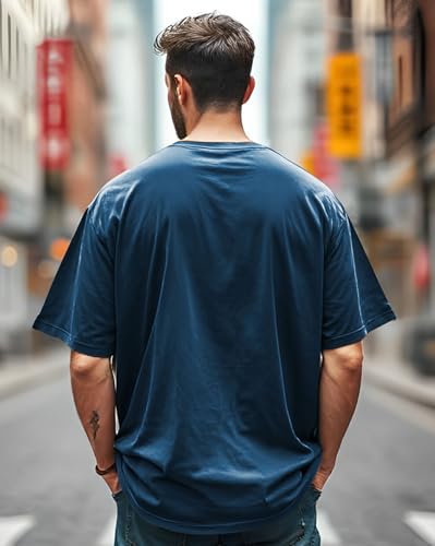 Image of AUSK T-Shirt for Mens with Round Neck Oversized Drop Shoulder
