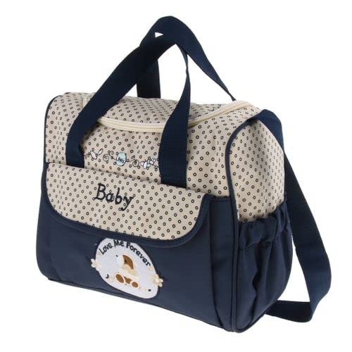 KROYWEN Travel baby diaper bag small Capacity Diaper Handbag Baby Travel Bag Nappy Changing Baby Diaper Tote Bag SMALL size Mother Bag Multipurpose Handbag (blue diaper bag)