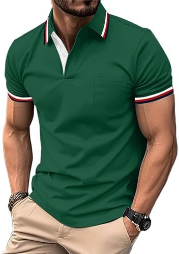 zitysport Poloshirt Herren Kurzarm mit Brusttasche Polo | Polohemd Herren Kurzarm Atmungsaktives Golf Polo Shirt Männer Sommer Shirts Sport Basic Slim Fit Tshirt