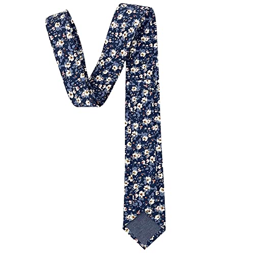 Image of Kebocis Mens Skinny Cotton Floral Tie for Men