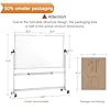 VIZ-PRO Double-Sided Mobile Whiteboard, 72 x 48 Inches, Magnetic Rolling Dry Erase White Board on Wheels with Aluminium Frame and Stand
