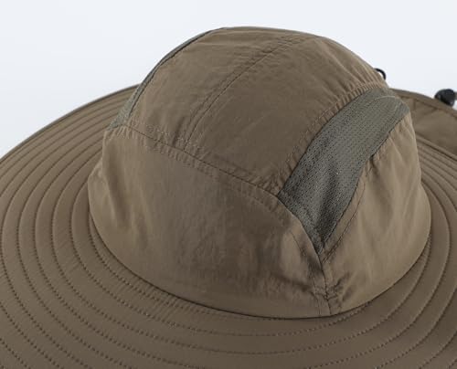 Image of Home Prefer UPF 50+ Mens Wide Brim Fishing Hat with Neck Flap Sun Hat for Men Women Sun Protection Cap