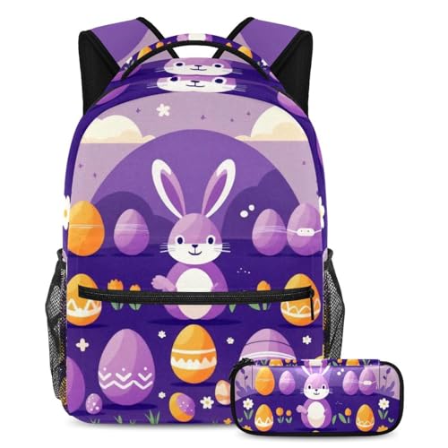 Sac à dos avec trousse violet multicolore parfait pour la rentrée des classes
