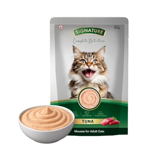 Image of Signature Grain Zero Adult Cat Wet Mousse 80gm | Tuna | Rich in Protein, Promotes Hydration & Easy to Digest | Grain Free, No Artificial Flavours | Packed with Essential Vitamins & Antioxidants