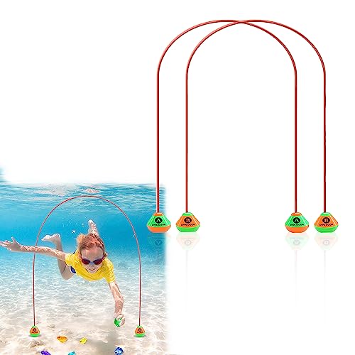 Wondsea 2 stycken 2,5 m/98,42 tum dykringar för barn, pool dykleksaker, simleksak, dykringar, för barn, utomhus, pool, leksak, sommar, pool, leksak, för dykning