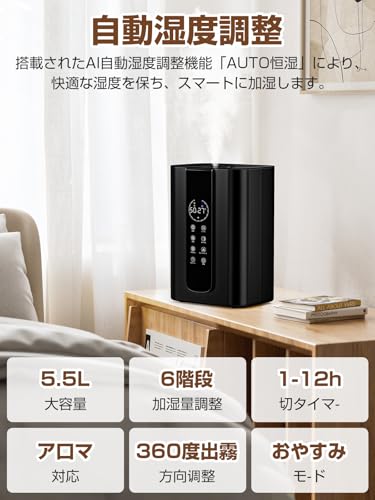 MaNizon ハイブリッド式加湿器 5.5L