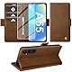 Giyer Handyhülle für Samsung Galaxy A55 5G Hülle mit Schutzfolie, Schutzhülle Galaxy A55 PU Leder Wallet Flip Case Standfunktion Kartenfach Klapphülle für Samsung A55 5G Full Cover (Braun)