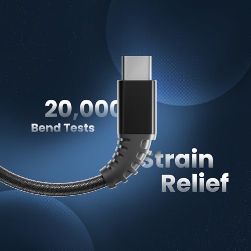 Image of Basesailor 100W USB C to Type C Nylon Braided Charger Cable [6 months WARRANTY] Fast Charging Cable Compatible for iPhone,Samsung,Oneplus,Nothing & Other Devices, High Speed Data Cable(Black)