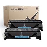2 PACK V4INK® Replacement CE505A 05A Toner Cartridge for LaserJet P2035, P2035n, P2050, P2055, P2055d, P2055dn, P2055x