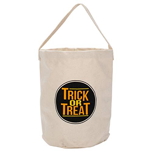 Halloween Trick Or Treat Black 11 x 8 Canvas Bucket Tote Bag