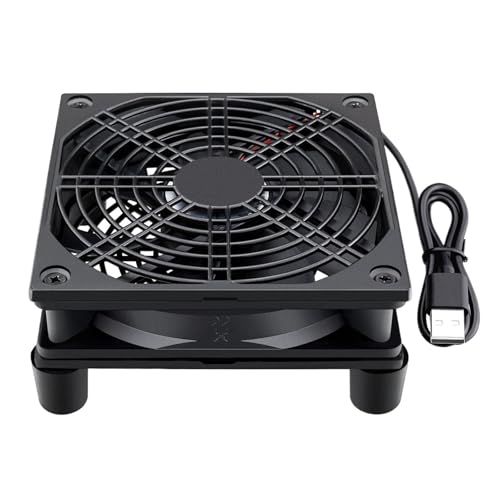Ventilateur 120 mm x 25 mm robuste avec châssis de protection pour récepteur et box internet