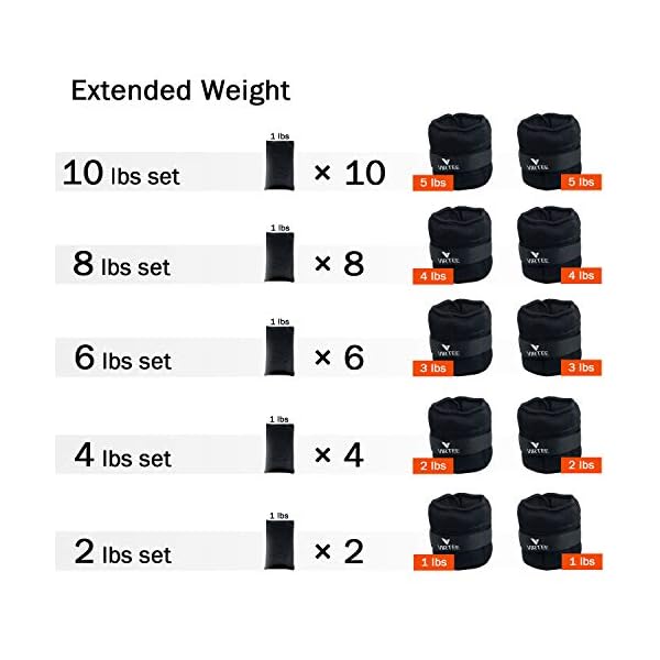 Adjustable Ankle Weights, 3 6 7 8 10 Lbs (1 Pair) Ankle Weight Set for Men and Women, Wrist Leg Weights for Jogging… - Image 3