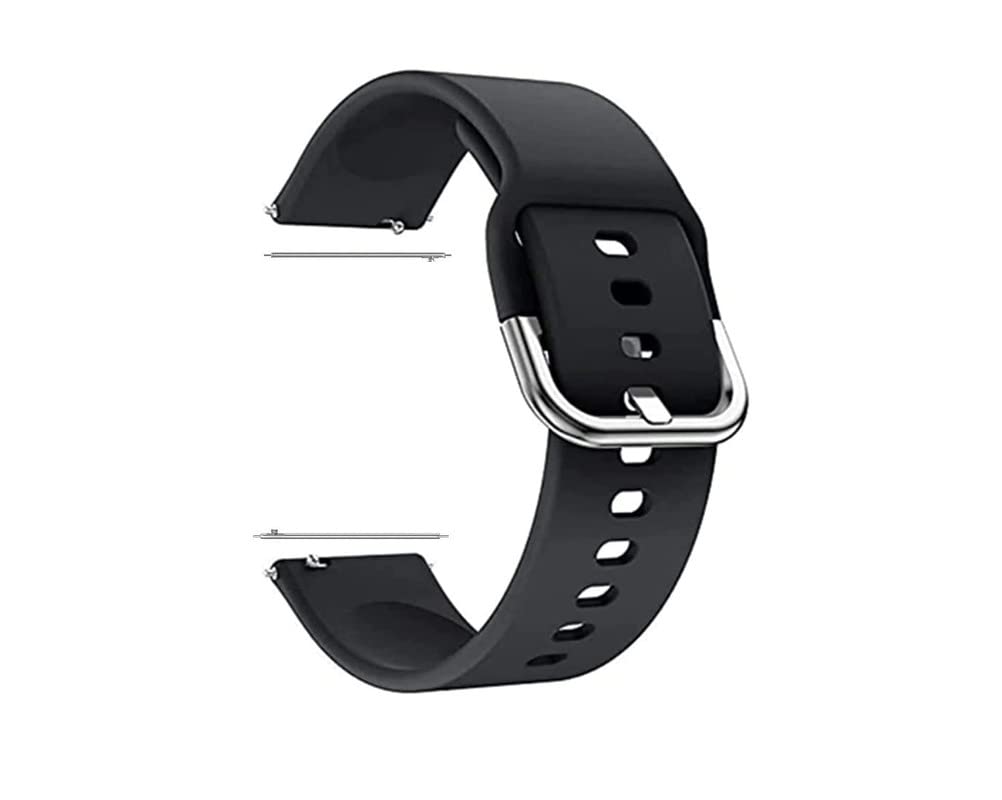 MELFO20mm Smart Watch Strap Compatible with Emporio Armani Matteo Silicone Strap - Black
