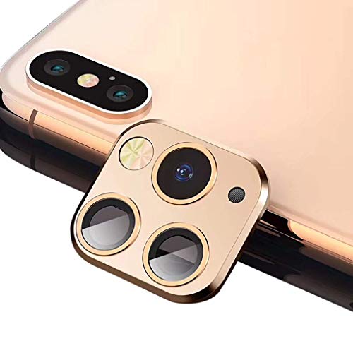 Milestone Camera Lens Converter Compatible for i Phone X/XS/X Max to 11 Pro/11 Pro Max Back Camera Lens Protective Cover with Installation Kit (Gold)