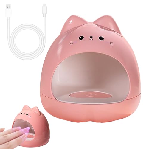 Betterterfor UV Light for Nails, 24W UV LED Nail Lamp for Gel Polish, Fast Nail Dryer with Cute Shape, Small and Portable, LED Nail Light for Fingernail and Toenail Nail Artists DIY-Pink